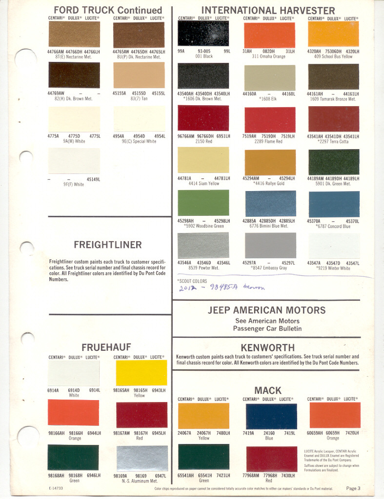 1978 Ford truck color chips #2