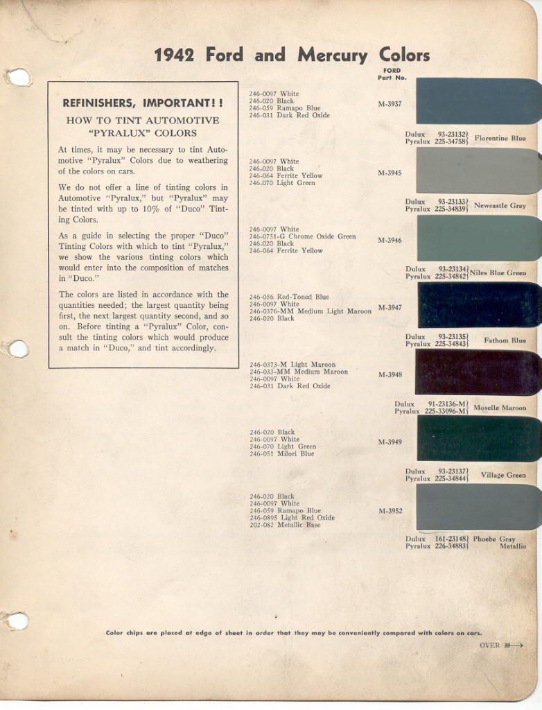 1942 Ford paint chips #5