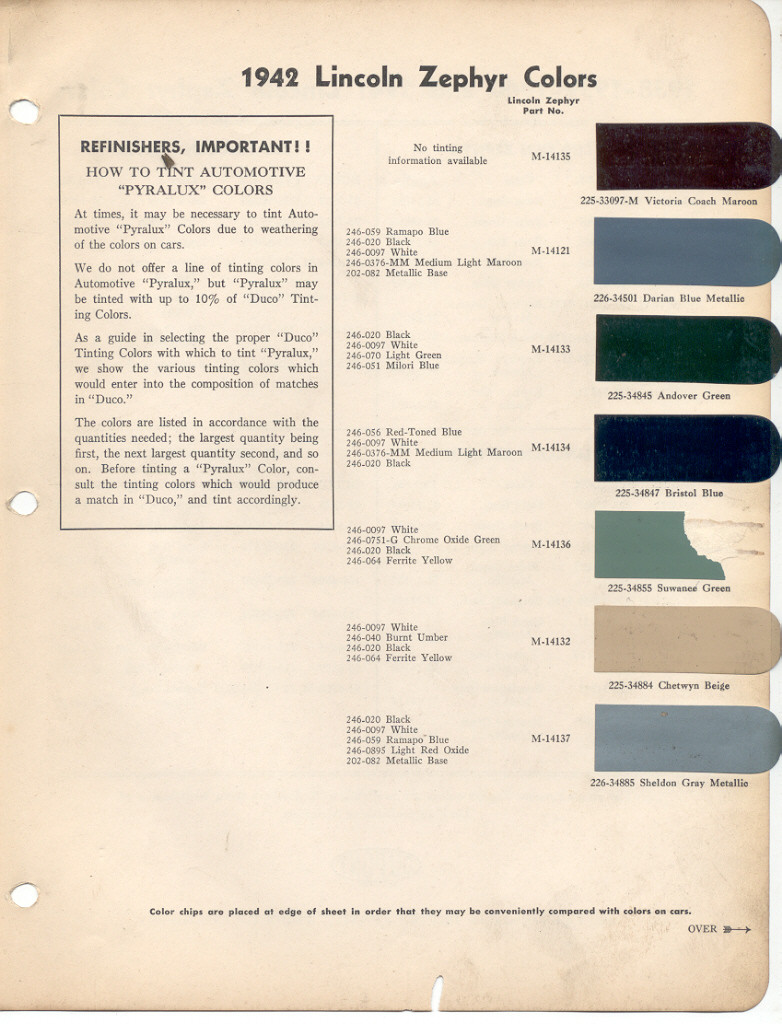 1942 Ford paints chips #10