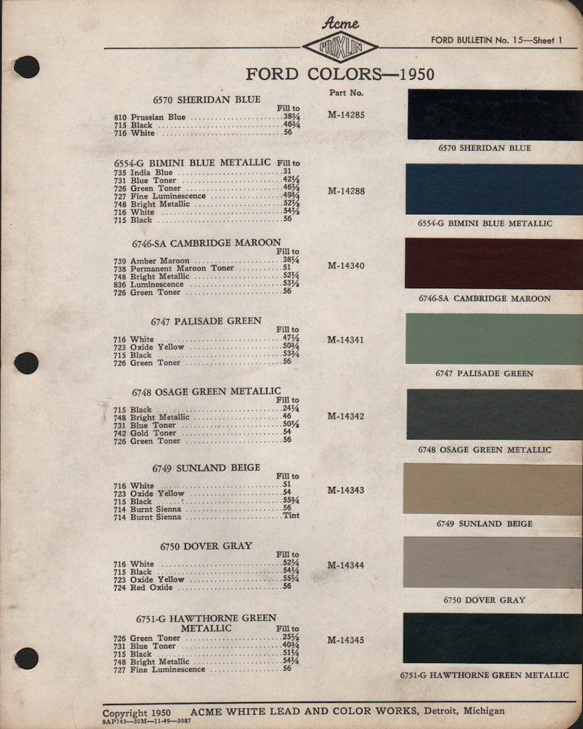 1950 Ford paint chips #4