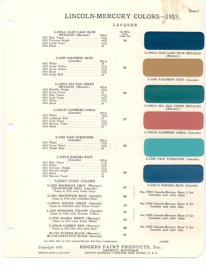 1955 Ford paint chips #1