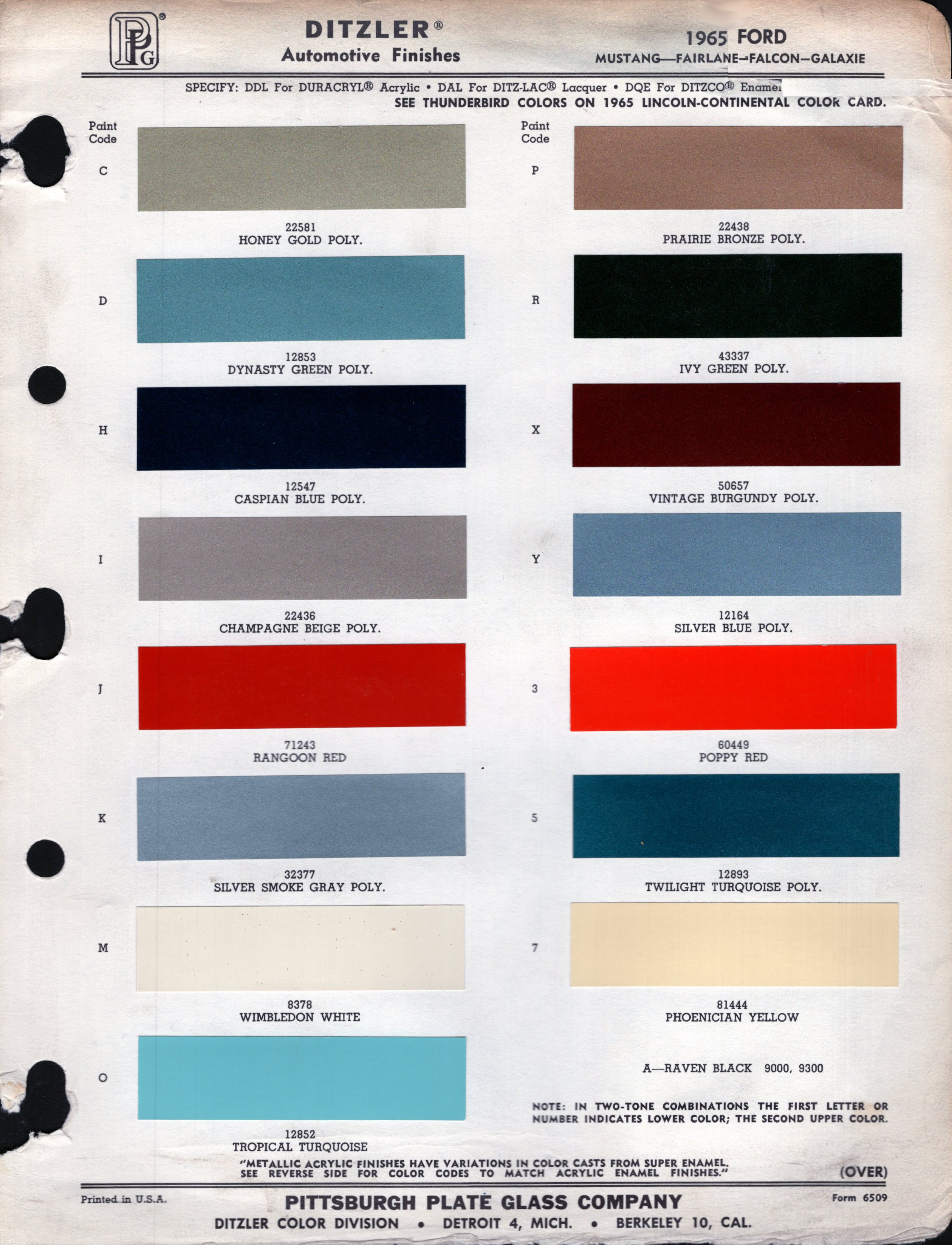 1965 Ford paint chips