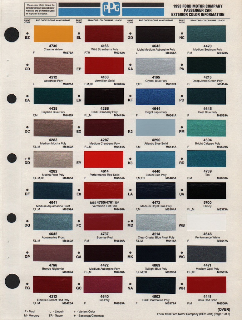 Ford paint chips
