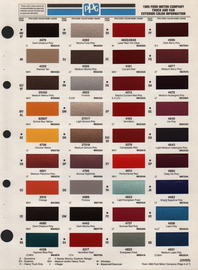 2011 Ford paint color chart #5
