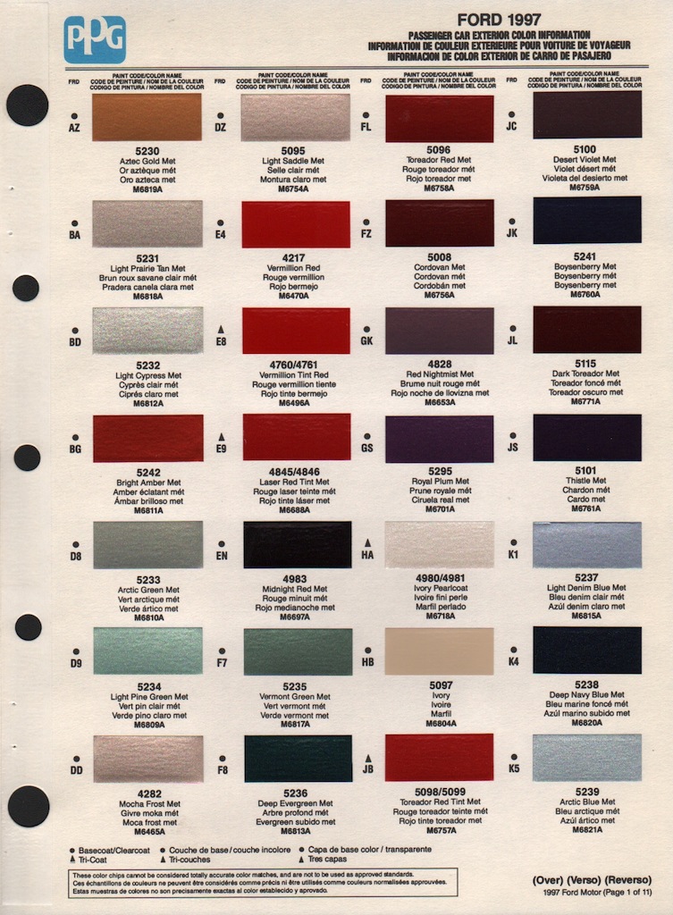 1997 Ford ranger paint color #4