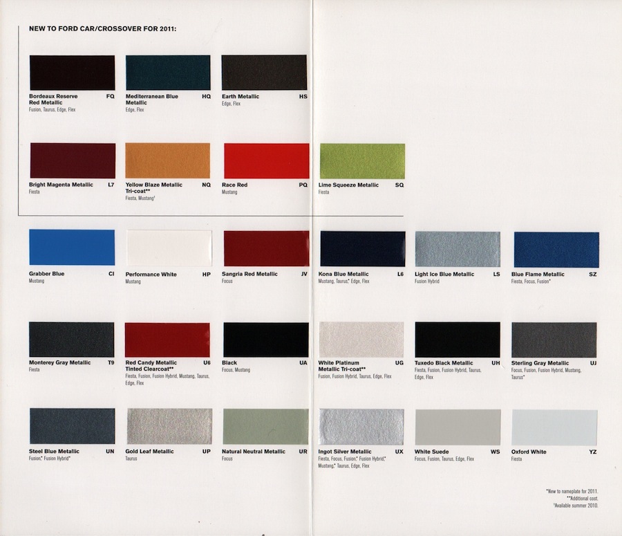 Ford exterior paint color code #6