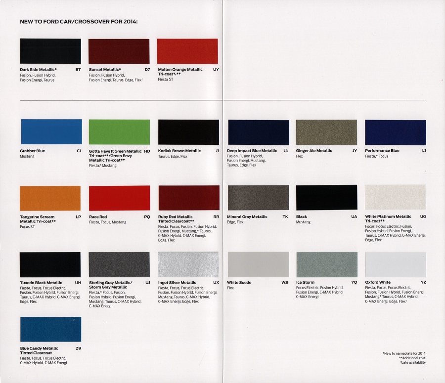 1994 Ford taurus paint colors