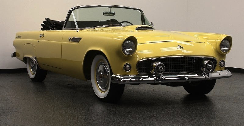 Goldenrod Yellow 1955 Ford Thunderbird 
